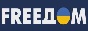 Logo Online TV Freedom - Ukrajina - Украинское спутниковое телевидение. "Freedom" — украинский государственный телеканал для русскоязычной аудитории. Вещание ведётся на русском, украинском, английском языках.